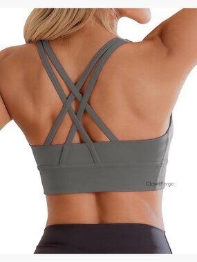High Impact Sports Bra Crisscross Back Padded Supportive Yoga Gym
